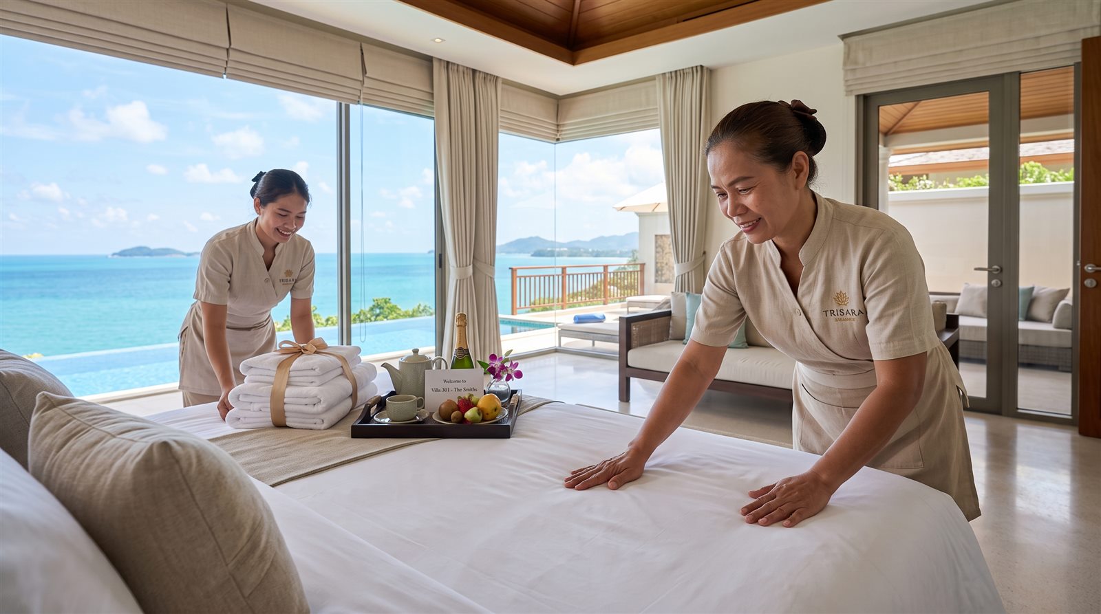 Housekeeping ekibi daireyi konaklama öncesi hazırlıyor