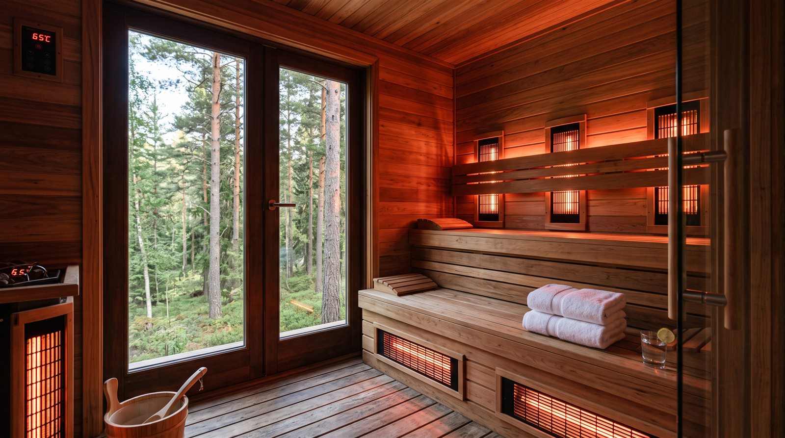 Sıcak ışıklı infrared sauna kabini