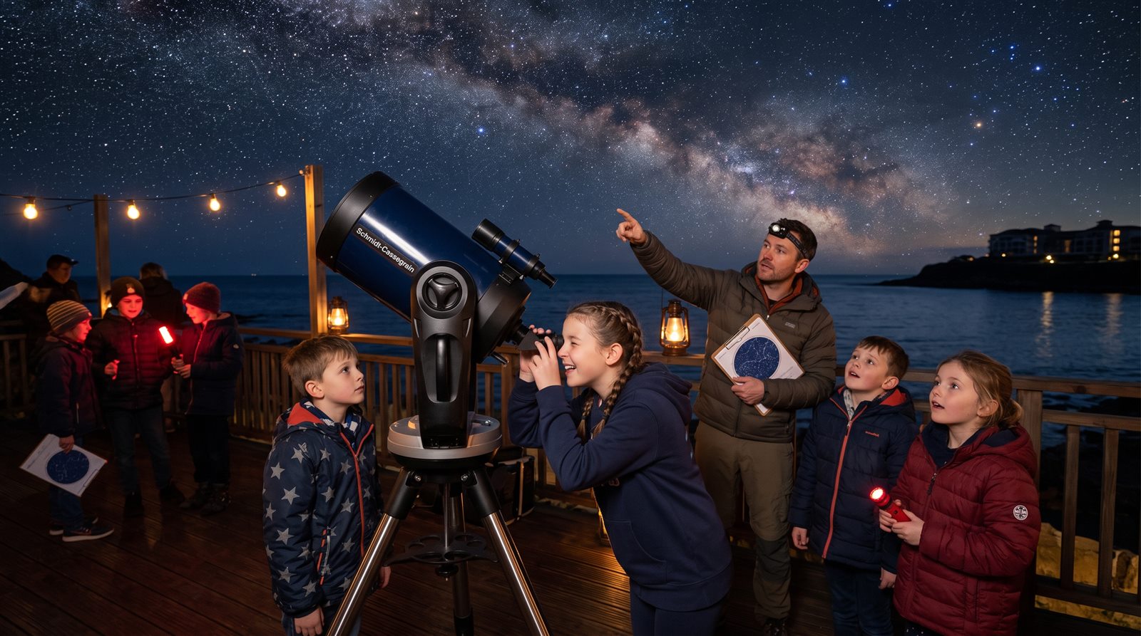 Gezegen modelleri ve teleskoplu çocuk uzay kulübü